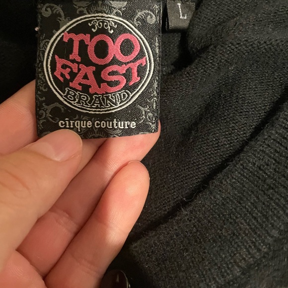 Too Fast Brand skeleton heart cardigan - Picture 4 of 6